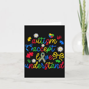 Tarjeta Amor aceptar entender conciencia del autismo coque