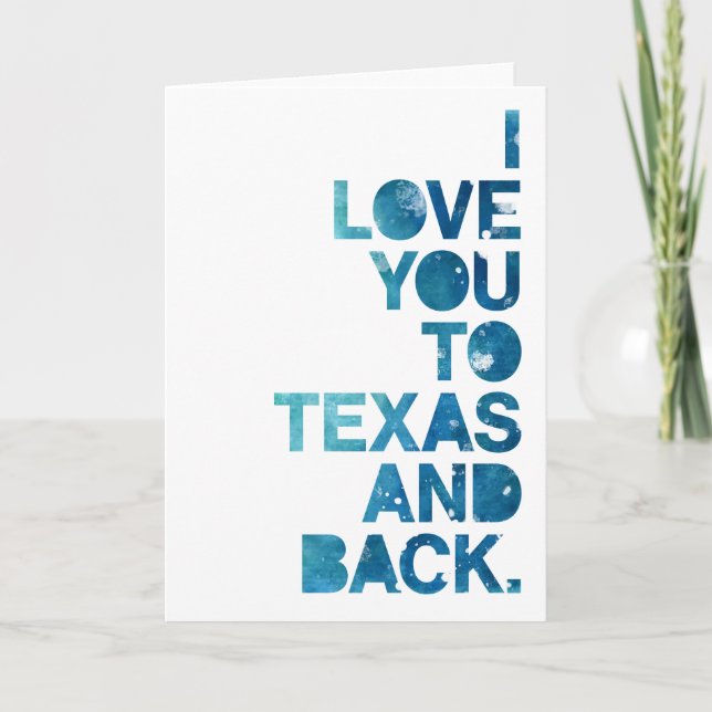 Tarjeta Amor acuarela de Texas y vuelta (Anverso)