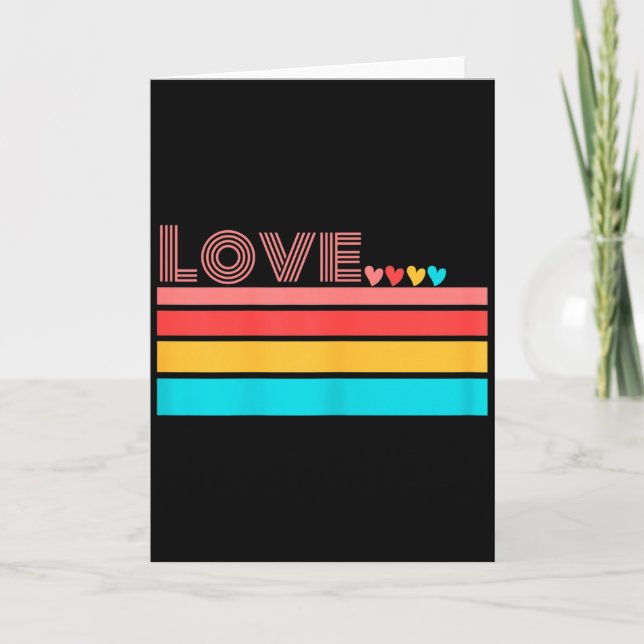 Tarjeta Amor Arcoíris Retro San Valentín  (Anverso)