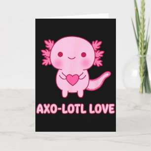 Tarjeta Amor Axo-lotl Kawaii Axolotl Corazón San Valentín
