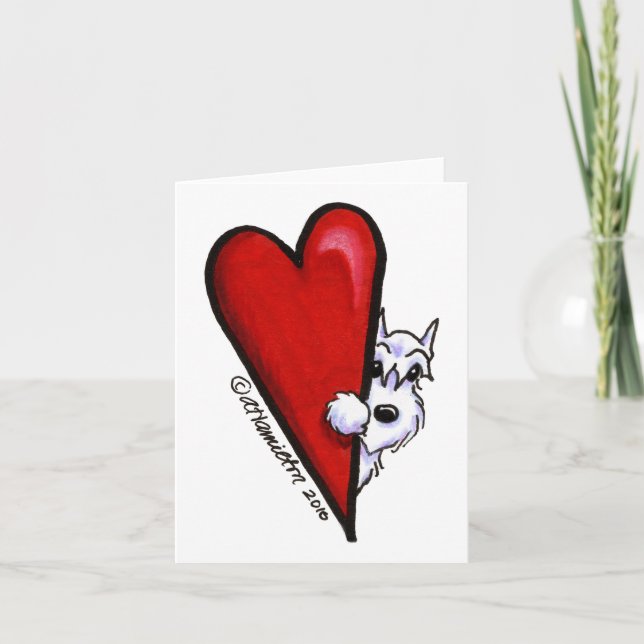 Tarjeta Amor blanco del Schnauzer (Anverso)