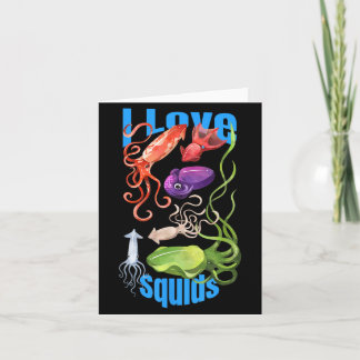Tarjeta Amor Calamares Pulpo Cefalópodo Océano Verano Kawa