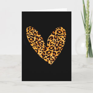 Tarjeta Amor Cheetah Estampado de Leopardo Corazón Día de 
