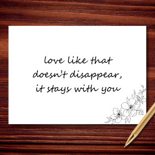 Tarjeta Amor como ese no desaparece Simpatía
