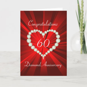 Tarjeta Amor Corazón Diamante 60 años