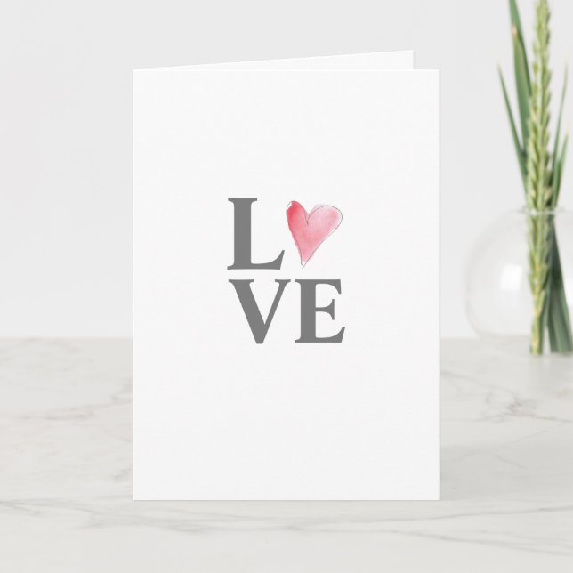 Tarjeta AMOR Corazón dulce acuarela Art Blank Valentine (Anverso)
