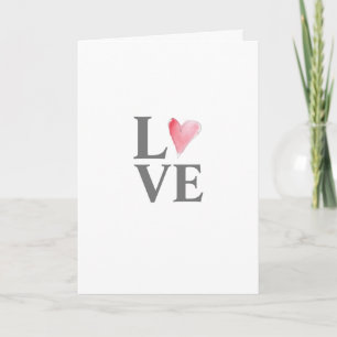 Tarjeta AMOR Corazón dulce acuarela Art Blank Valentine