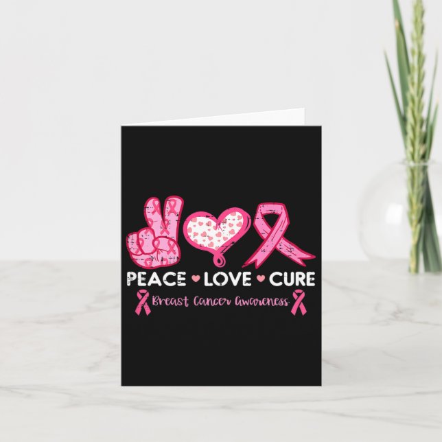 Tarjeta Amor Cure Cure Cáncer de Mama Conciencia Sobrevivi (Anverso)