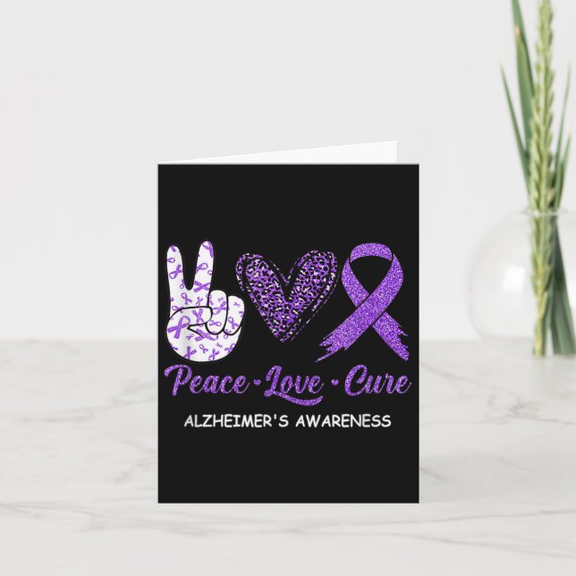 Tarjeta Amor Cure Cure Cinta Púrpura Alzheimerheimer Enfer (Anverso)