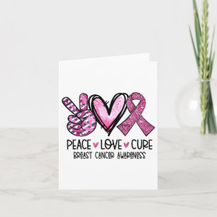 Tarjeta Amor Cure Cure Cinta rosa Cáncer de Mama Sensibili