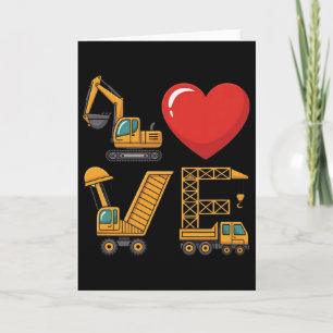 Tarjeta Amor de Camión de Construcción Excavadora Volquete