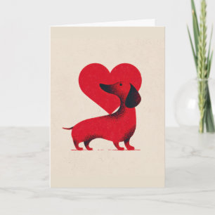 Tarjeta Amor de Dachshund – Diseño de Corazón de Perro Ado
