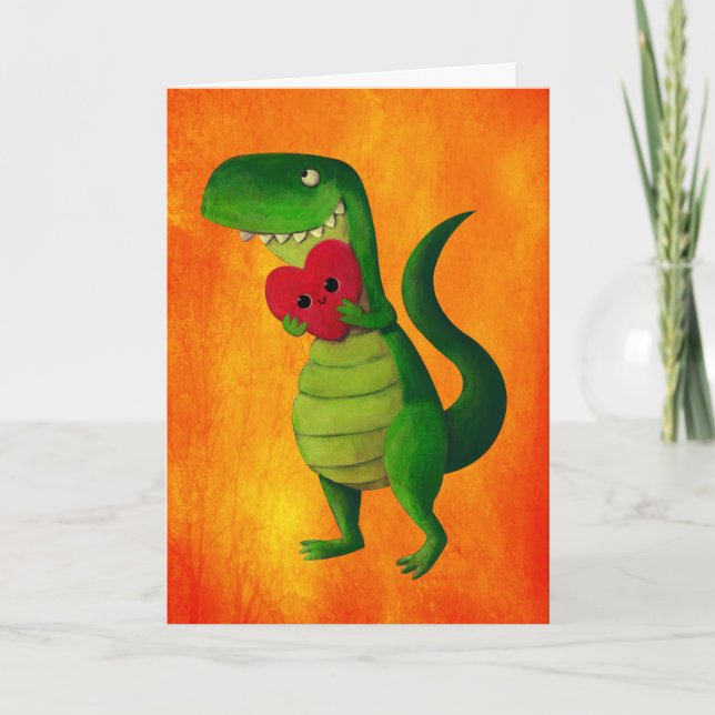 Tarjeta Amor de dinosaurio RAWR (Anverso)