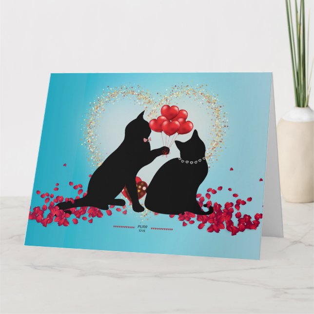 Tarjeta Amor de gato - Globos de Cat Valentine - Bolsa de  (Anverso)