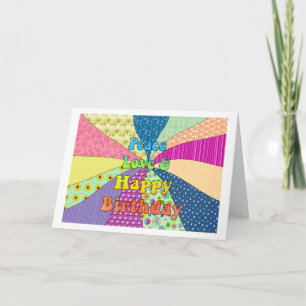 Tarjeta Amor de la paz y feliz cumpleaños