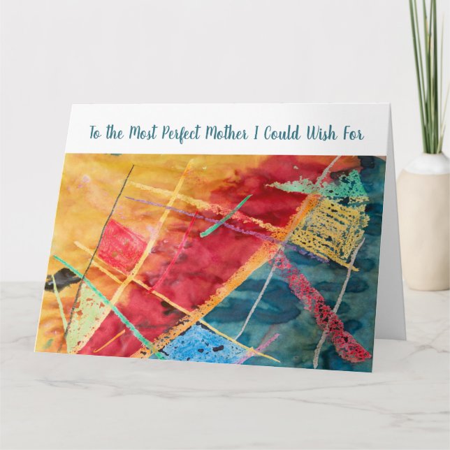 Tarjeta Amor de Madre Más Perfecto Arte Acuarela de Moda (Anverso)