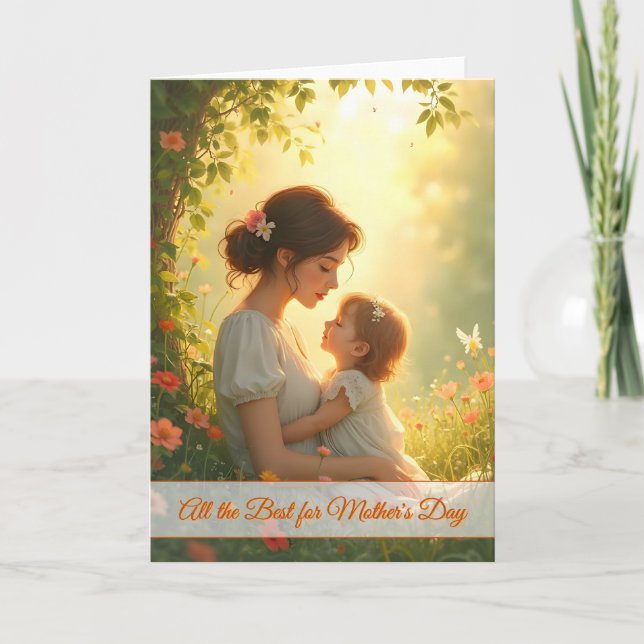 Tarjeta Amor de madre soltera en flor de luz (Anverso)