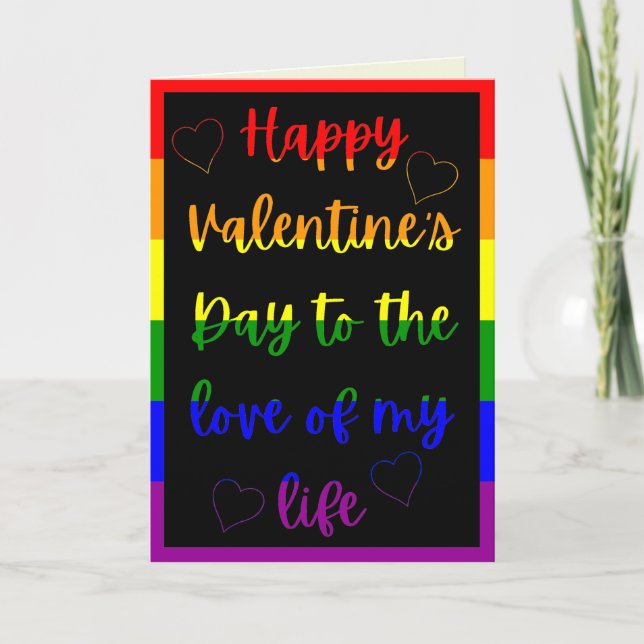 Tarjeta Amor De Mi Vida Orgullo LGBT Tema De San Valentín (Anverso)