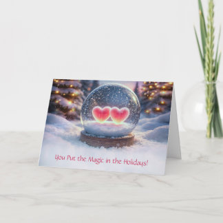 Tarjeta Amor de Navidad Romance Dos Corazones Guante de Ni