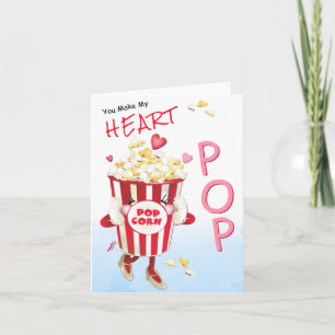 Tarjeta Amor de palomitas divertido