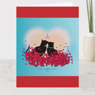 Tarjeta Amor de ronroneo - Bolsa de regalo de beso