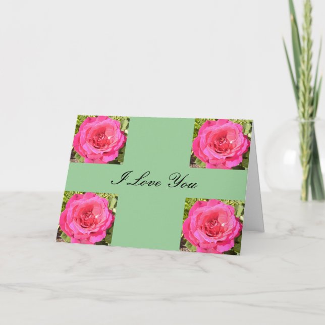 Tarjeta amor de rosa rosa (Anverso)
