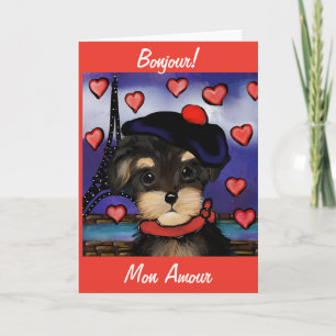 TARJETA AMOR DE YORKIE POO EN PARÍS     