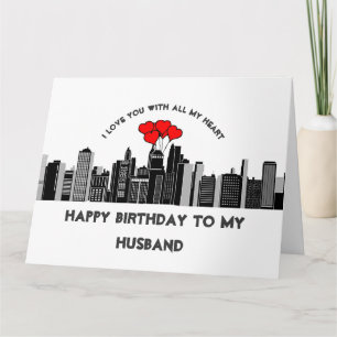 Tarjeta Amor del cumpleaños del marido mis calles de la