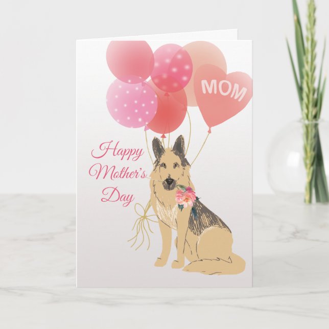 Tarjeta Amor del Día de la Madre de tu Perro Pastor Alemán (Anverso)