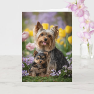 Tarjeta Amor del Día de la Madre de Yorkie Mamá
