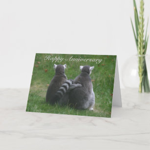 Tarjeta ¡Amor del Lemur! . Aniversario feliz