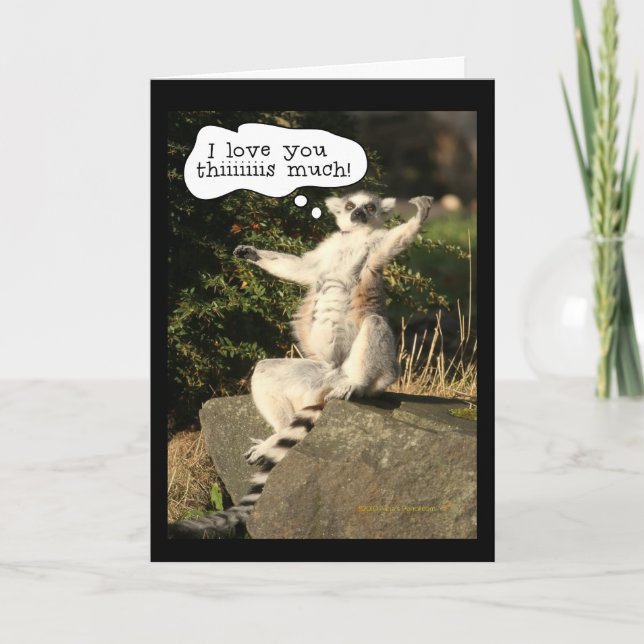 Tarjeta Amor del Lemur usted este día de padres mucho (Anverso)