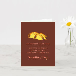 Tarjeta Amor Divertido y Tacos Día de San Valentín