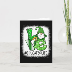 Tarjeta Amor Educador Día de San Patricio Familia Gnomos a