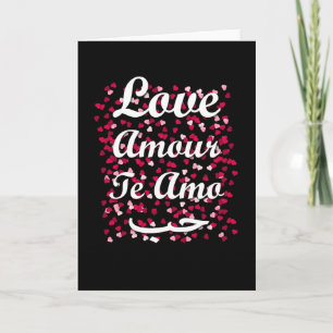 Tarjeta Amor en 4 idiomas Inglés Francés Árabe