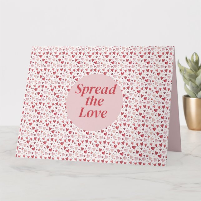 Tarjeta Amor en Acuarela - Patrón Caprichoso de Corazones (Planta pequeña)