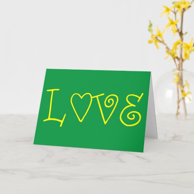 Tarjeta AMOR en amarillo (flor amarilla)