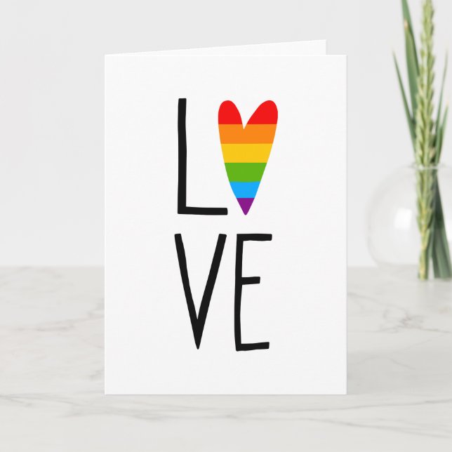 Tarjeta Amor en arco iris (Anverso)