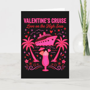 Tarjeta Amor en crucero de San Valentín Alta mar pareja co