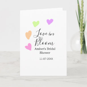 Tarjeta Amor en flor corazón colorido nombre de la ducha n