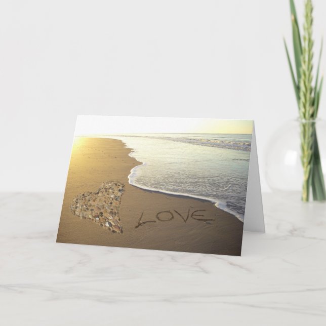 Tarjeta Amor en la costa de arena (Anverso)
