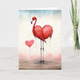 Tarjeta Amor en plena libertad Valentine Flamingo