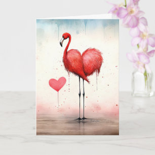 Tarjeta Amor en plena libertad Valentine Flamingo