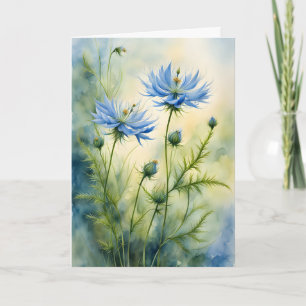 Tarjeta Amor en una Mist Flor acuarela Cumpleaños