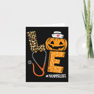 Tarjeta Amor Enfermera Calabaza Leopardo Cae Halloween Tha