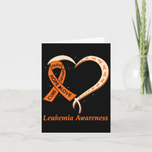 Tarjeta Amor Esperanza Apoyo Leucemia Naranja de Concienci