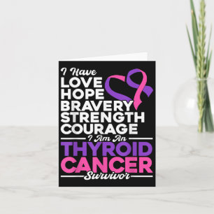 Tarjeta Amor Esperanza Valiente Fortaleza Cáncer Tiroide