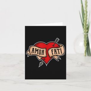 Tarjeta Amor Fati - Clic Nietzsche Tattoo Heart Design