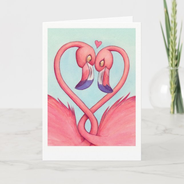 Tarjeta ¡Amor Flamingo! (Anverso)