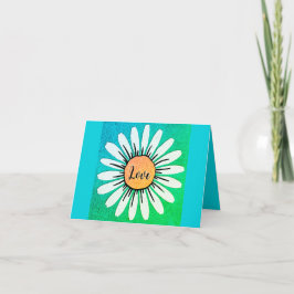 Tarjeta AMOR Flor de margarita linda del día de San Valent